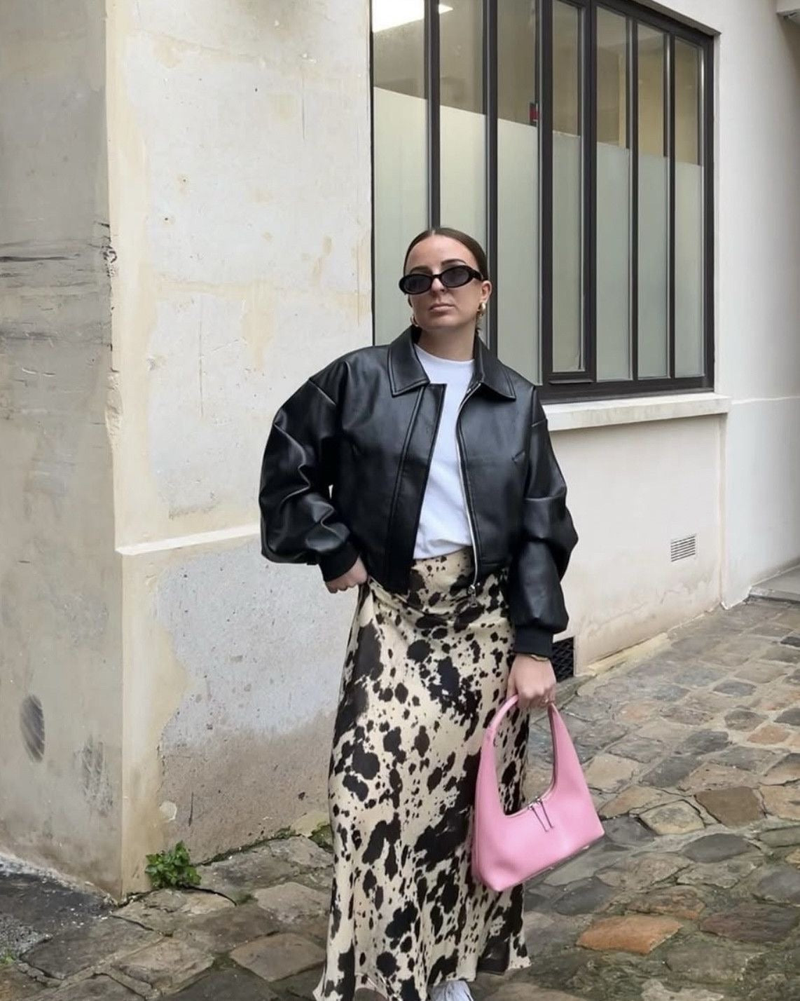 Cow print skirt