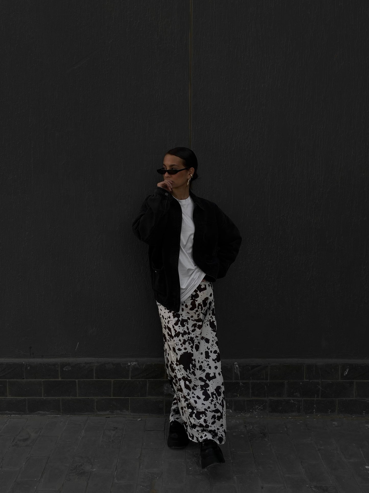 Cow print skirt