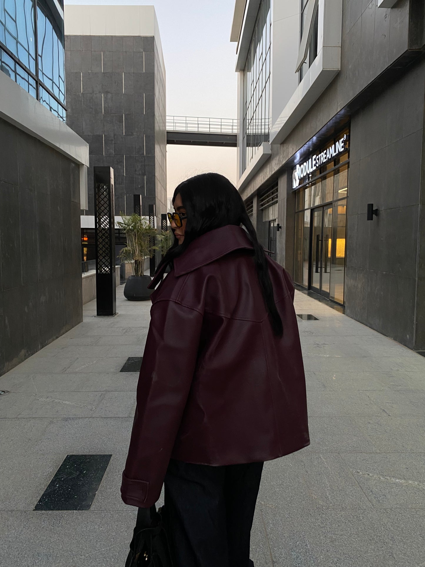 Burgundy leather jacket