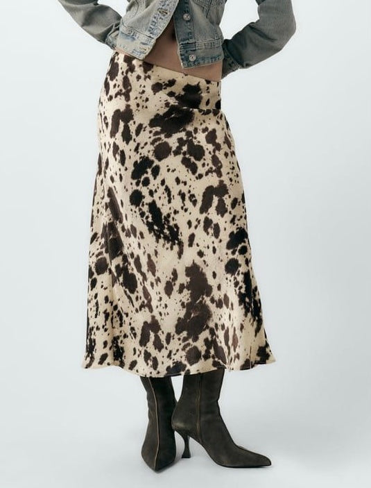 Cow print skirt