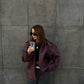 Burgundy leather jacket