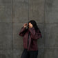 Burgundy leather jacket