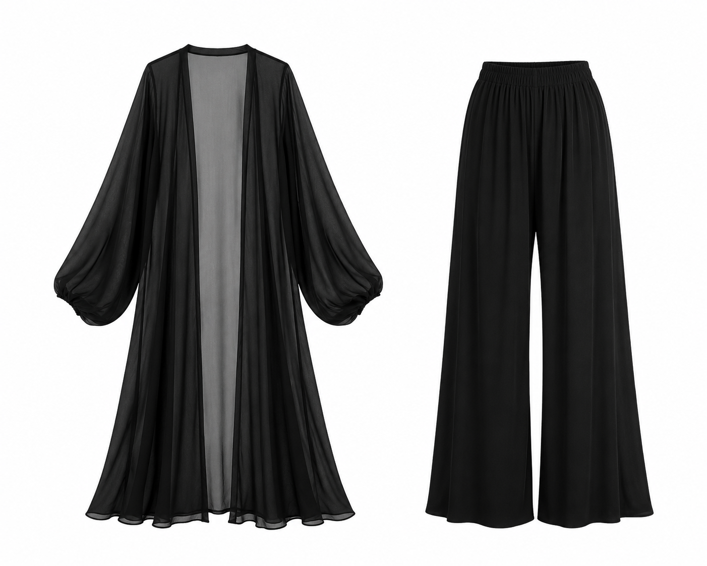 Black flowy set