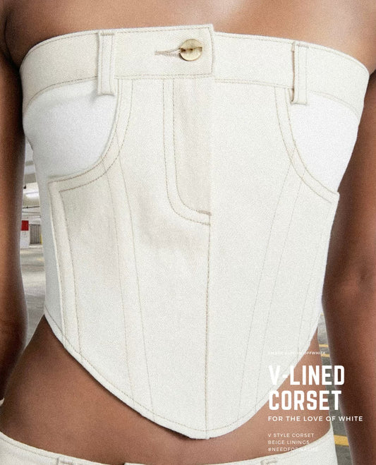 V-LINED WHITE CORSET